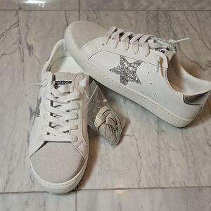 Vintage Havana White and Silver Star Sneakers